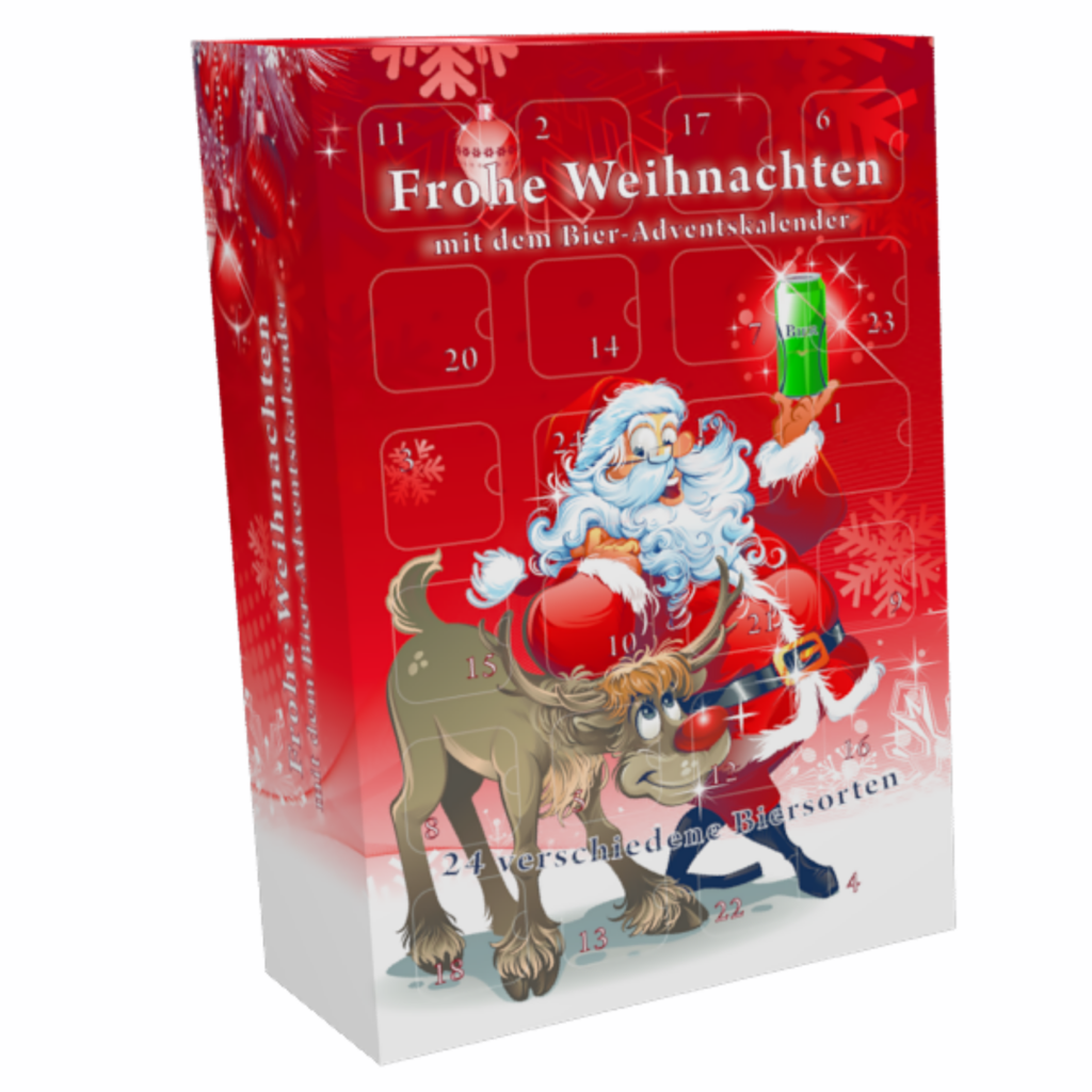 Bier Adventskalender Santa 2026 mit 24 Bierdosen à 0,5 Liter