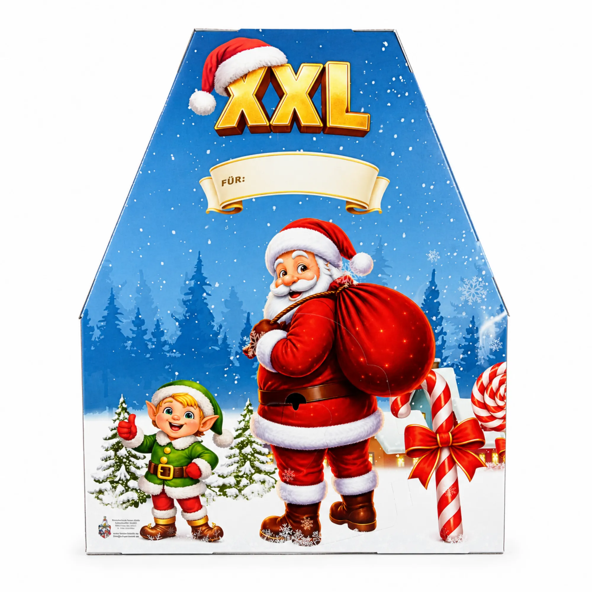 Adventskalender XXL Christmas FUN (3)_Webshop XXL Schoko Snack Adventskalender mit Minis und Pralinenmischung Rückseite