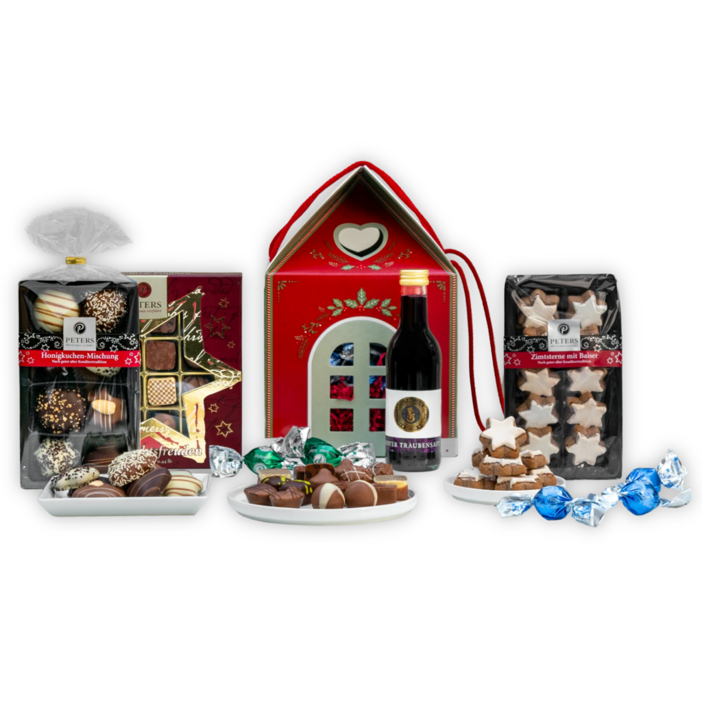 Großes Weihnachtshäuschen mit Pralinen von PETERS