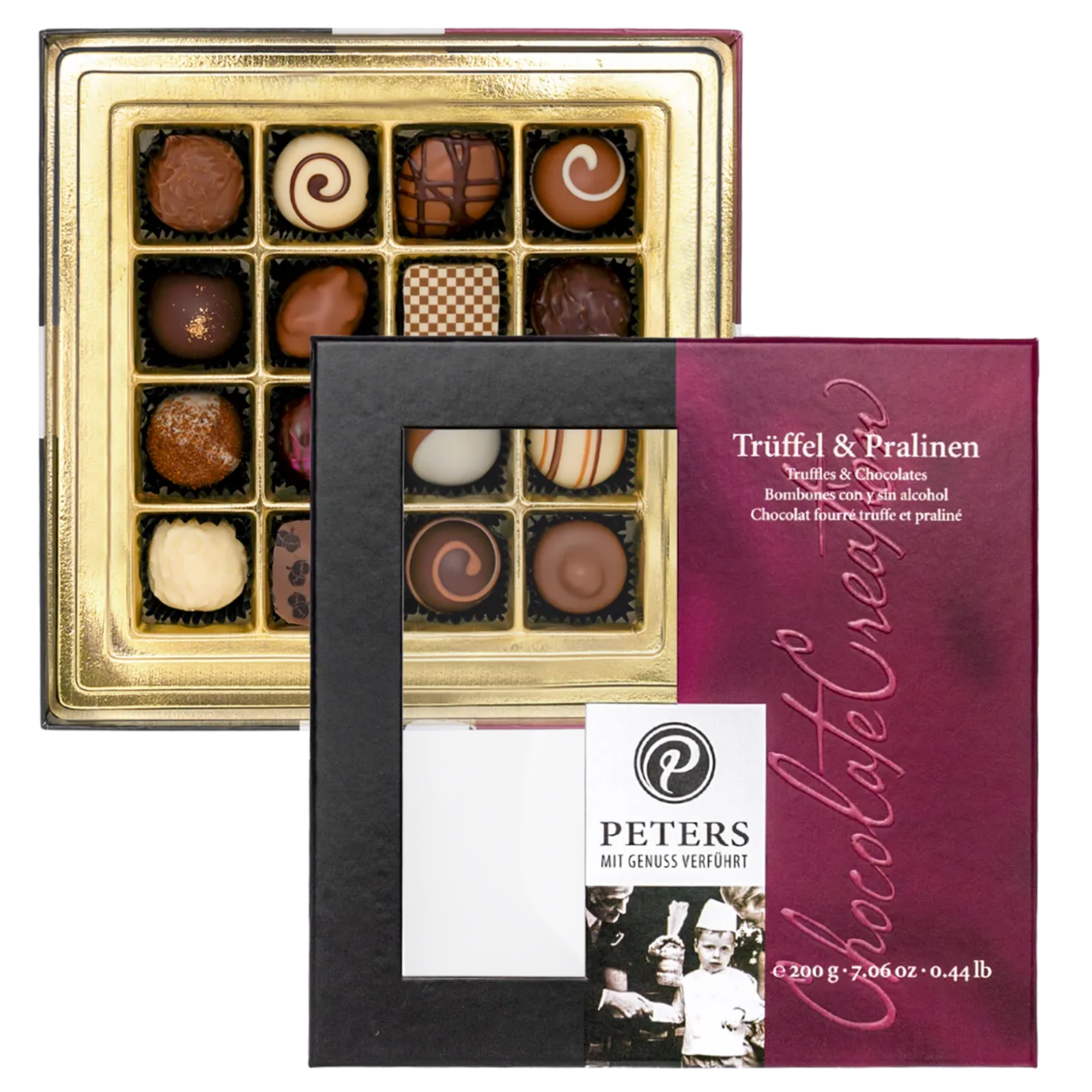 Trüffel & Pralinen 200 g Geöffnete PETERS Pralinenmischung mit Trüffeln und Pralinen